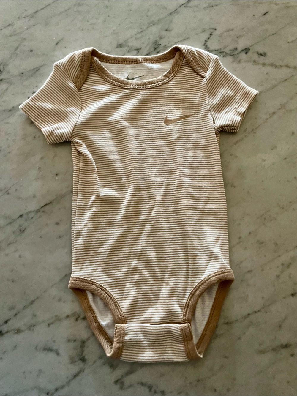 Nike - Kids Beige Stripe One-Piece Bodysuit - NWOT